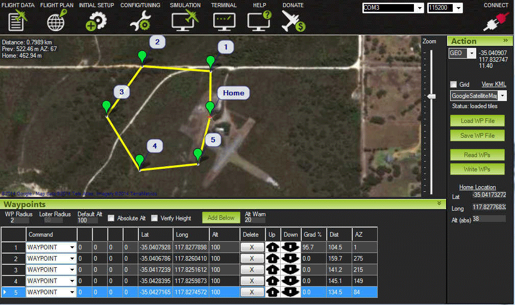 Imaxe do programa Mission planner